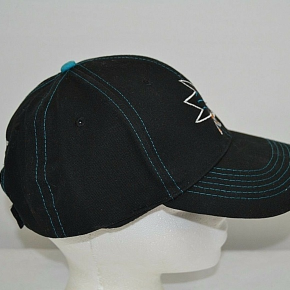 San Jose Sharks Black Baseball Cap Adjustable Back - Picture 2 of 5